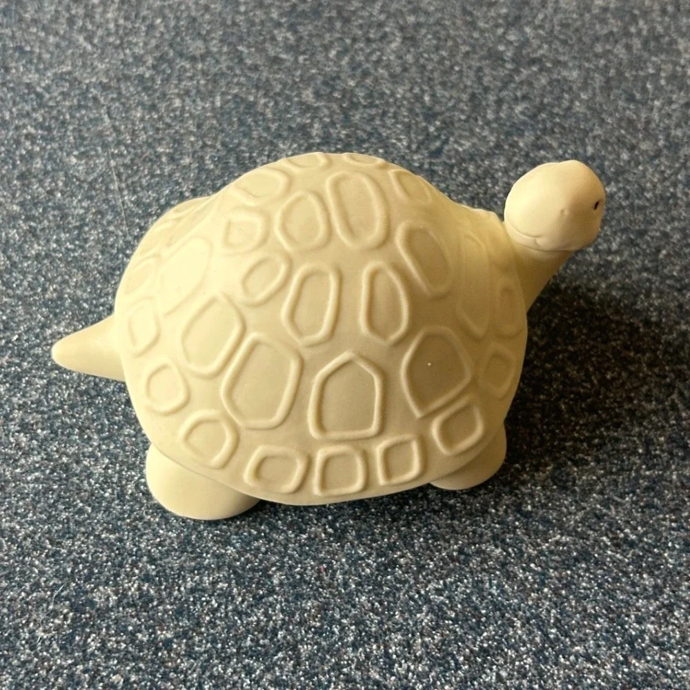 Vintage 1996 Department 56 Bisque Porcelain Turtle Figurine Cream Tortoise Decor